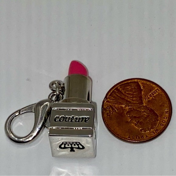 Juicy Couture silver tone and pink lipstick charm - Picture 7 of 9